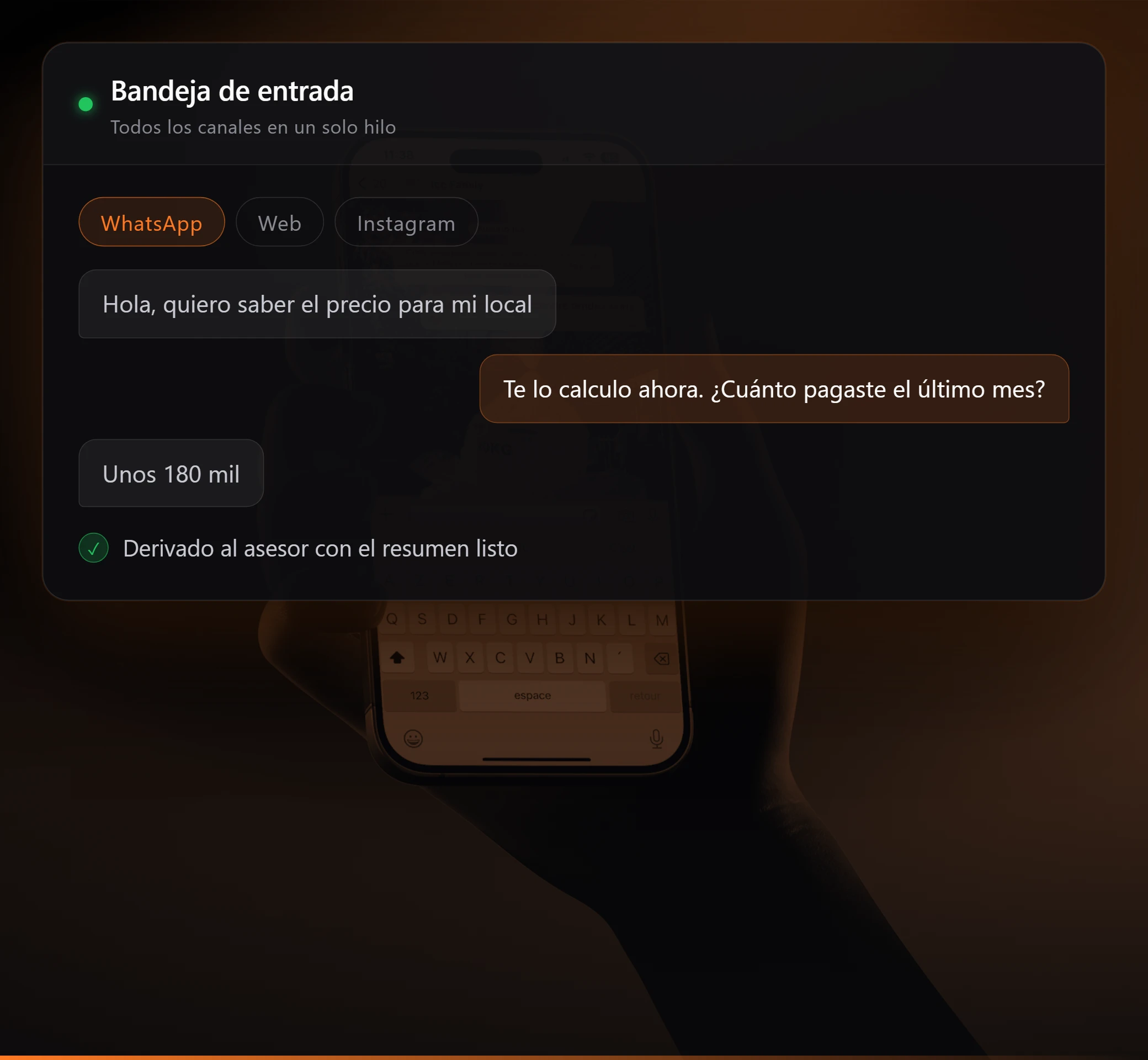 Chatbot de WhatsApp + Bandeja de Entrada Omnicanal